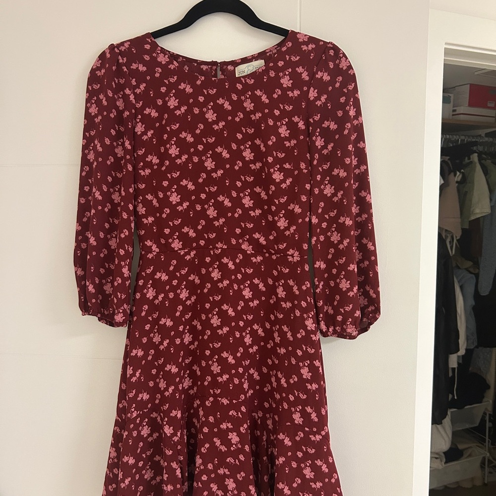 Floral Burgundy Dress